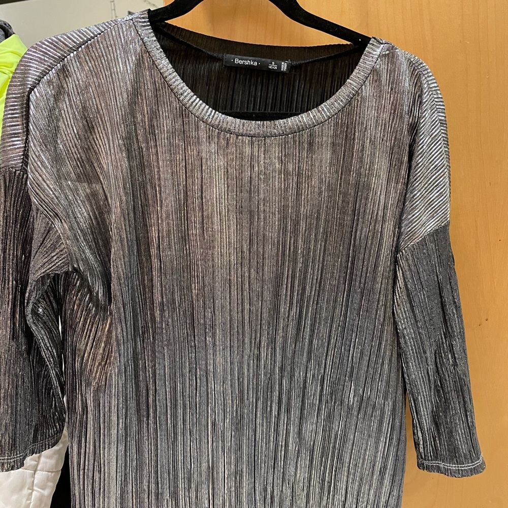 Silver Bershka Blouse size S